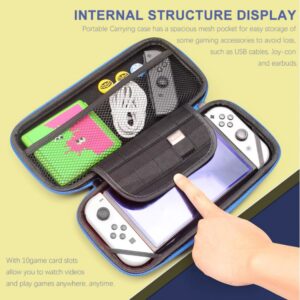 A-ONE-K 11-in-1 Accessory Kit for Nintendo Switch OLED - Blue
