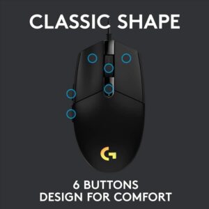 Logitech G203 LIGHTSYNC Gaming Mouse - Black