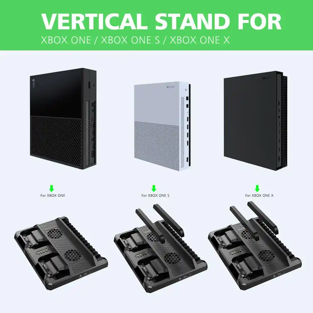 DOBE Charging Dock For Xbox One/S/X/Elite Fan Cooler Multifunctional Vertical Cooling Stand Charger Console LED Indicators.