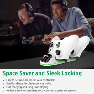 Oivo Dual Charging Dock for Xbox One with Two Batteries - White