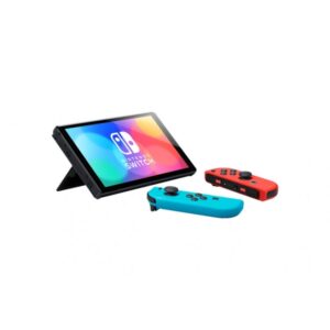 Nintendo Switch OLED with Neon Blue and Neon Red Joy-Con + Joy-Con Neon Red